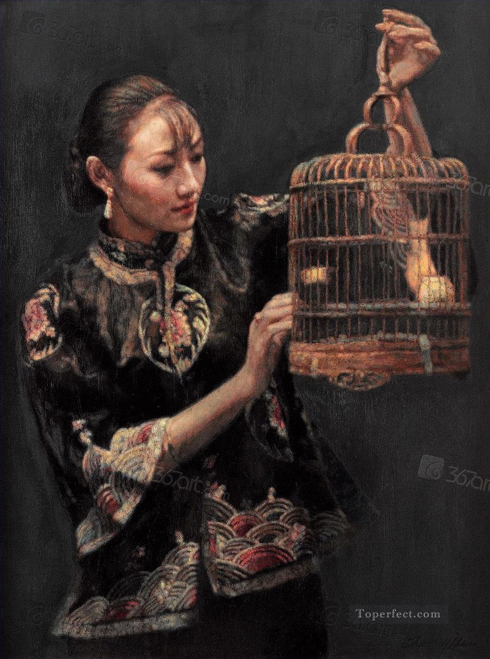 zg053cD131 中国の画家チェン・イーフェイ油絵